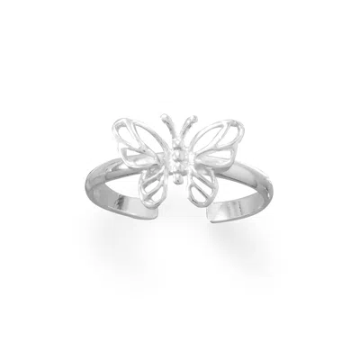 Fashnzfab Cut Out Butterfly Toe Ring In Pink