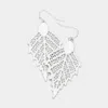 Fashnzfab Cut Out Detailed Metal Leaf Dangle Earrings In Metallic