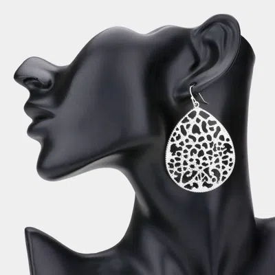 Fashnzfab Cut Out Detailed Metal Teardrop Dangle Earrings In Multi