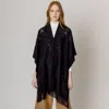 Fashnzfab Cut Out Detailed Ruana Poncho In Black