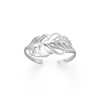 Fashnzfab Cut Out Feather Toe Ring In Transparent