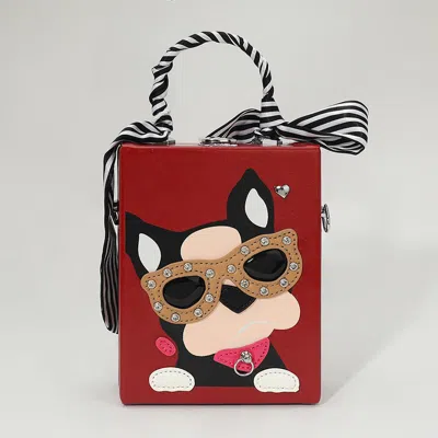 Fashnzfab Cute Dog Box Purse Crossbody Bag In Multi