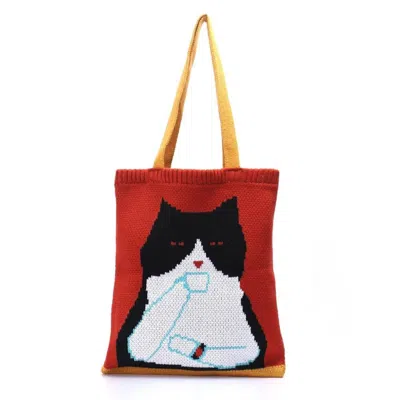 Fashnzfab Cute Knit Animal Tote Bag In Multi