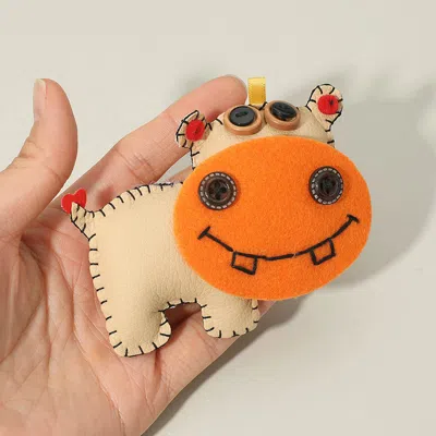 Fashnzfab Cute Patchwork Monster Animal Doll Pouch Keychain Bag Charm In Multi