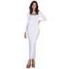 Shop Fashnzfab Cutout Bust Mesh Side Detail Long Sleeve Dress In White