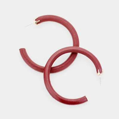 Fashnzfab Cutout Round Wood Earrings In Brown
