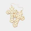 Fashnzfab Cutout Wood Cross Dangle Earrings In Multi