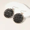 Fashnzfab Cylinder Beaded Disc Dangle Earrings In Multi