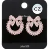Fashnzfab Cz Bow Accented Stud Earrings In Multi