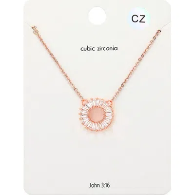 Fashnzfab Cz Embellished Open Circle Pendant Necklace In Multi