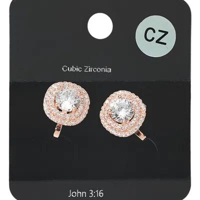 Fashnzfab Cz Halo Clip On Earrings In Multi