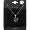 Fashnzfab Cz Heart Stone Pendant Necklace In Metallic
