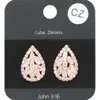 Fashnzfab Cz Marquise Stone Embellished Teardrop Stud Earrings - Rose Gold In Gold