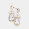 Fashnzfab Cz Multi Stone Dangle Evening Earrings In Gold
