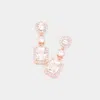 Fashnzfab Cz Multi Stone Link Dangle Evening Earrings - Rose Gold In Multi