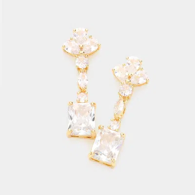 Fashnzfab Cz Multi Stone Link Dangle Evening Earrings