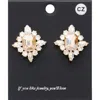 Fashnzfab Cz Rectangle Stone Cluster Pointed Evening Stud Earrings In Multi