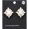 Fashnzfab Cz Rectangle Stone Cluster Pointed Evening Stud Earrings In Silver