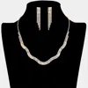Fashnzfab Cz Rhinestone Paved Wavy Necklace In Gold