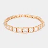 Fashnzfab Cz Square Cluster Evening Bracelet Gold In Gold