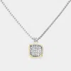 Fashnzfab Cz Square Pendant Necklace In Multi