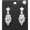 Fashnzfab Cz Star Stone Pointed Marquise Round Stone Chandelier Earrings In Metallic