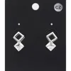 Fashnzfab Cz Stone Abstract Earrings In Metallic