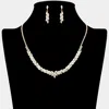 Fashnzfab Cz Stone Cluster Leaf Vine Necklace In Silver