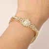 Fashnzfab Cz Stone Embellished Filigree Detail Religious Oval Medallion Accent Chain Bracelet Gold In Gold