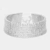 Fashnzfab Cz Stone Pave Evening Bracelet Rhodium In White