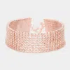 Fashnzfab Cz Stone Pave Evening Bracelet Rose Gold In Multi