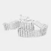 Fashnzfab Cz Stone Pave Evening Bracelet Silver In Silver