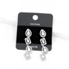 Fashnzfab Cz Stone Pave Teardrop Square Stone Drop Down Evening Earrings In Multi