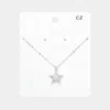 Fashnzfab Cz Stone Paved Star Pendant Necklace In Metallic