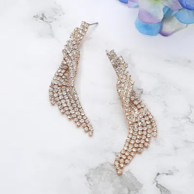 Fashnzfab Cz Stone Tassel Drop Evening Earrings In Multi
