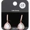Fashnzfab Cz Stone Triangle Evening Huggie Earrings In Gold