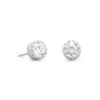 Fashnzfab Cz Stud Earrings In Crown Setting In Pattern
