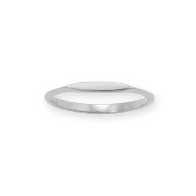Fashnzfab Dainty Flat Top Ring In Metallic