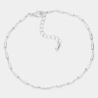 Fashnzfab Dainty Metal Bracelet Rhodium In Silver