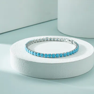 Fashnzfab Dainty Zirconia Bracelet In Blue