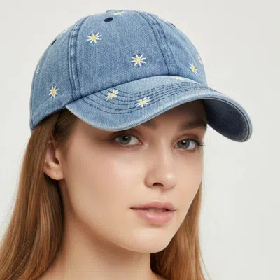 Fashnzfab Daisy Embroidery Pattern Baseball Cap One Size (58cm) In Multi