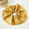 Fashnzfab Daisy Flower Patterned Scrunchie Hairband In Yellow
