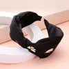 Fashnzfab Daisy Flower Pointed Knot Burnout Headband In Black