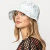 Fashnzfab Daisy Flower Print Lace Bucket Hat In White