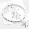 Fashnzfab Daughter's Blessing Message Stretch Bracelet Antique Silver In Multi