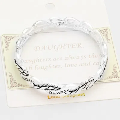 Fashnzfab Daughter Stretch Bracelet Antique Silver In Multi