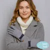 Fashnzfab Decorative Bow Accent Elegant Smart Touch Gloves In Gray
