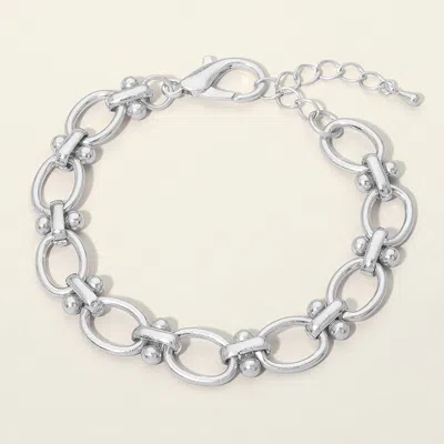 Fashnzfab Decorative Link Chain Bracelet In Silver