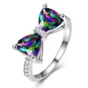 Fashnzfab Deep Blue Bow Ring In Blue