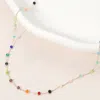 Fashnzfab Delicate Beaded Chain Necklace In Multi